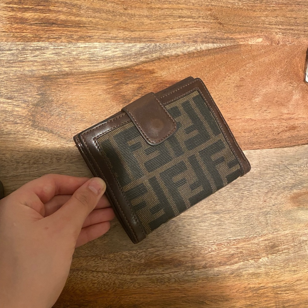 FENDI Zucca FF Logo Nylon Compact Wallet